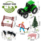 12 Pieces Farm Animal Tractor Cake Topper Set With Tree Farmer Fences Mini Barn Animal Figurines For Farm Animal Theme Party Bab