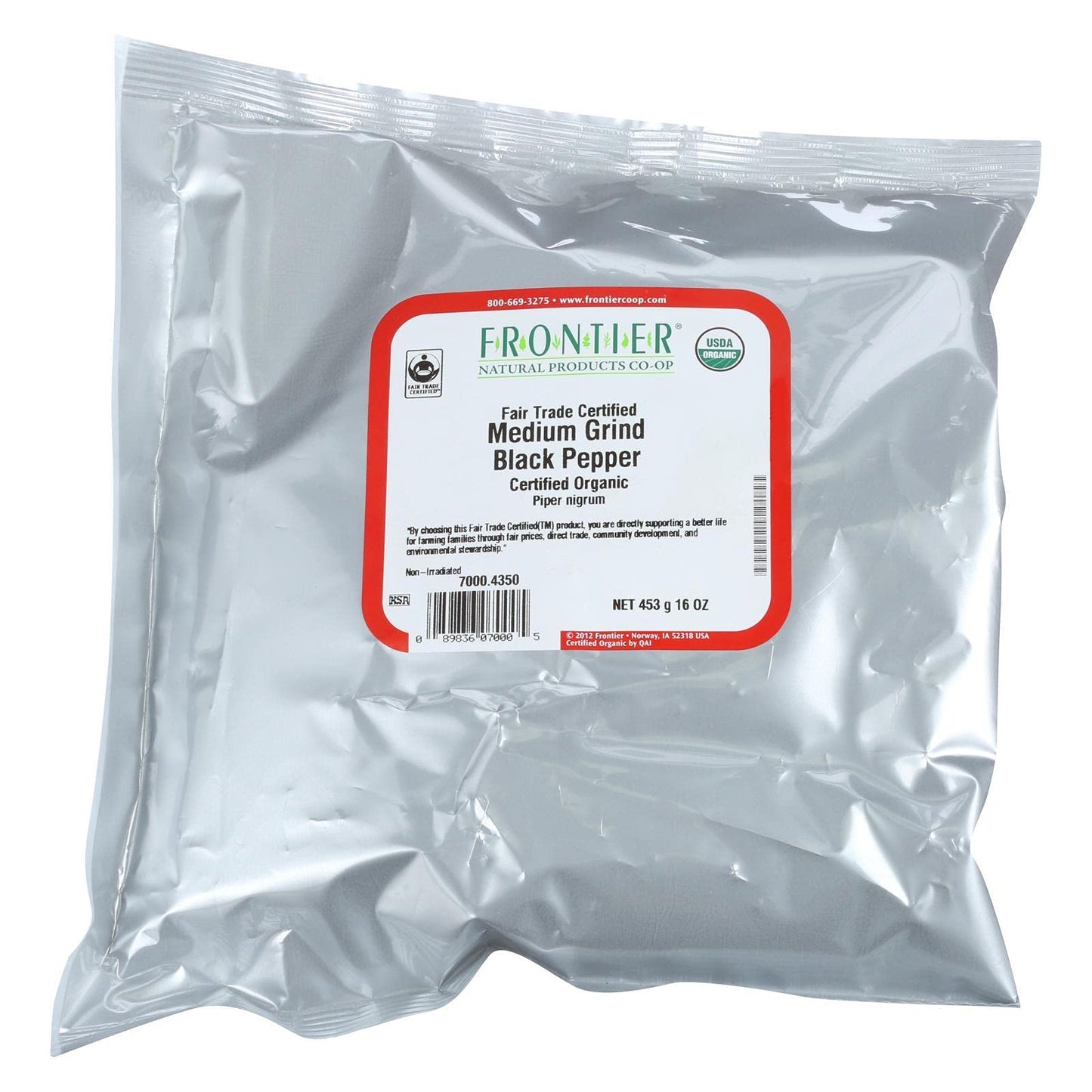 Frontier Herb Pepper - Organic - Fair Trade Certified - Black - Medium Grind - Bulk - 1 Lb3