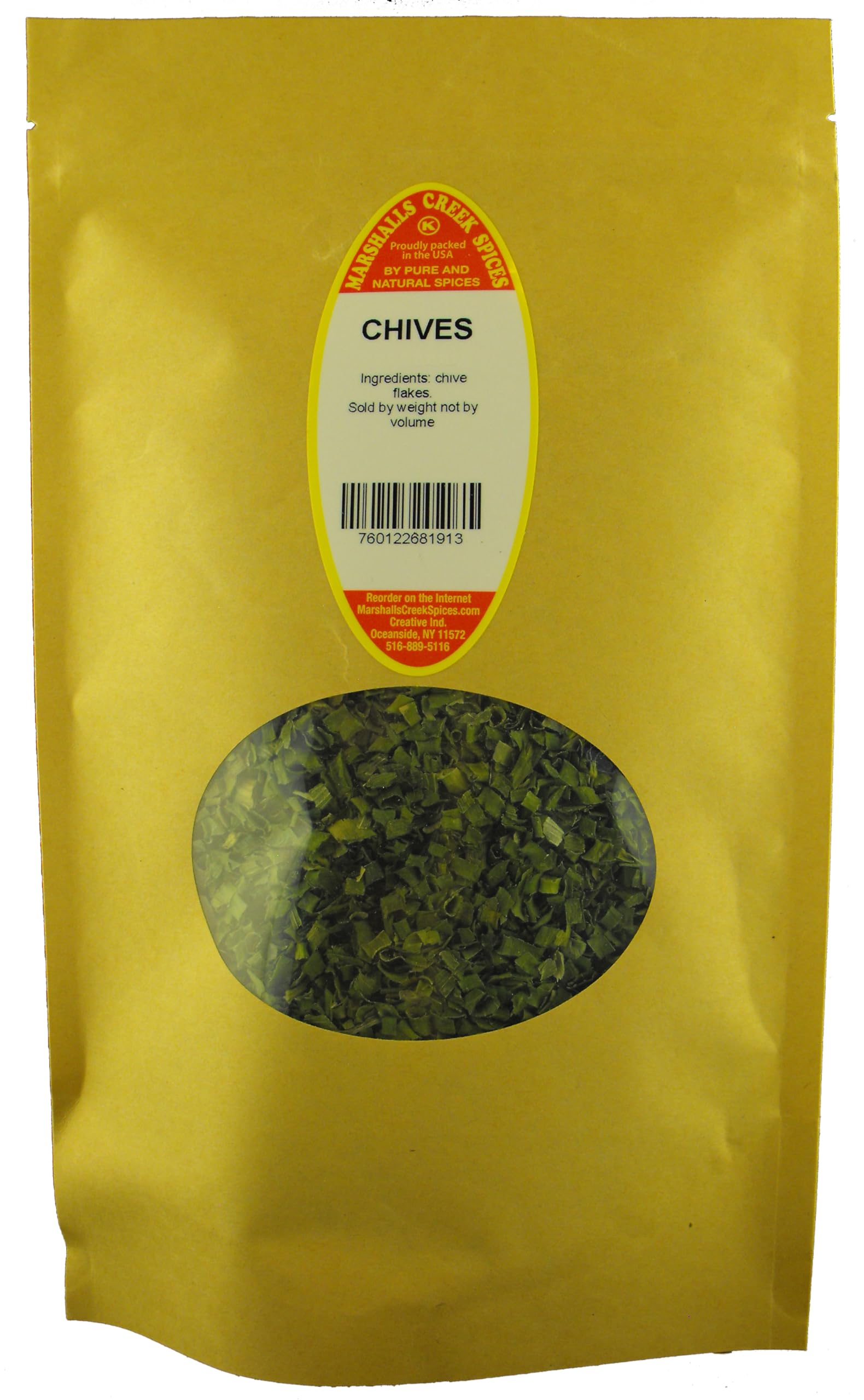 Marshalls Creek Spices CHIVES 2 ounce XL ECO Friendly Kraft Stand-up Pouch