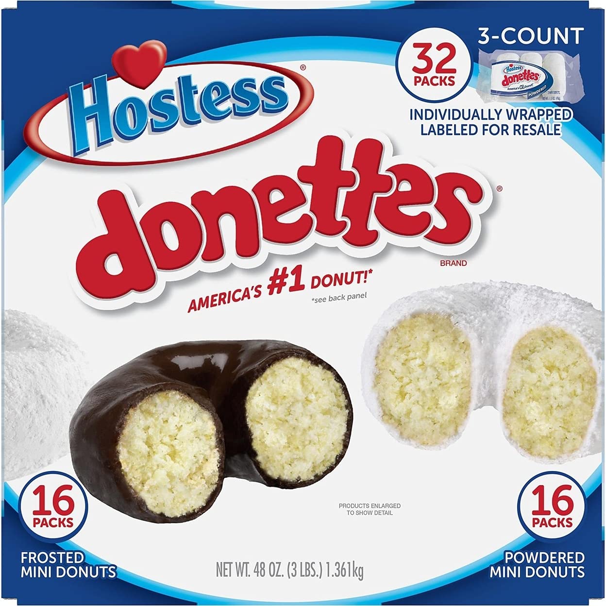 Hostess Mini Powered Donettes And Frosted Chocolate Donettes (1.5 Oz., 36 Pk.)