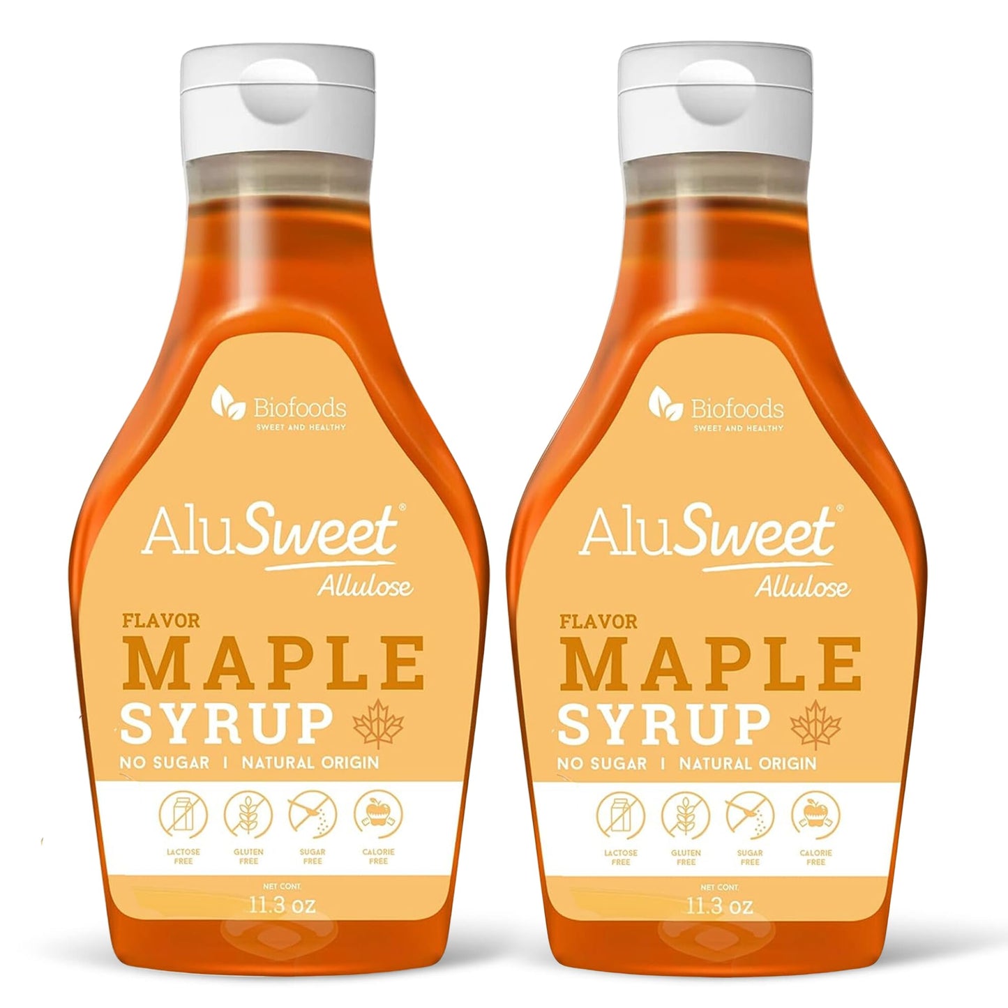 Biofoods Alusweet Sugar Free Syrup, Allulose Sweetener, Low Carb, Vegan, 11 fl oz (Pack of 2)