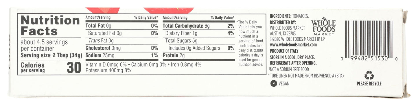 365 By Whole Foods Market, Tomato Paste, Double Concentrated, 5 Ounce