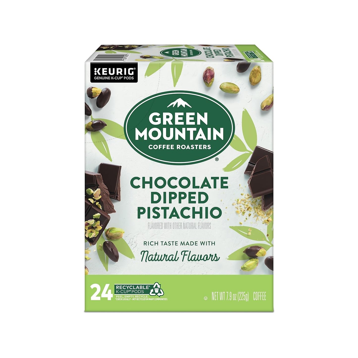 Green Mountain Coffee Roasters Chocolate Dipped Pistachio Coffee Keurig K-Cup Pods, 24/Box (5000378228)