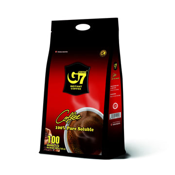 TRUNG NGUYEN G7 Pure Black Instant Coffee - 100% Soluble, Strong & Rich Flavor - 7 Ounce (100 Sachets)