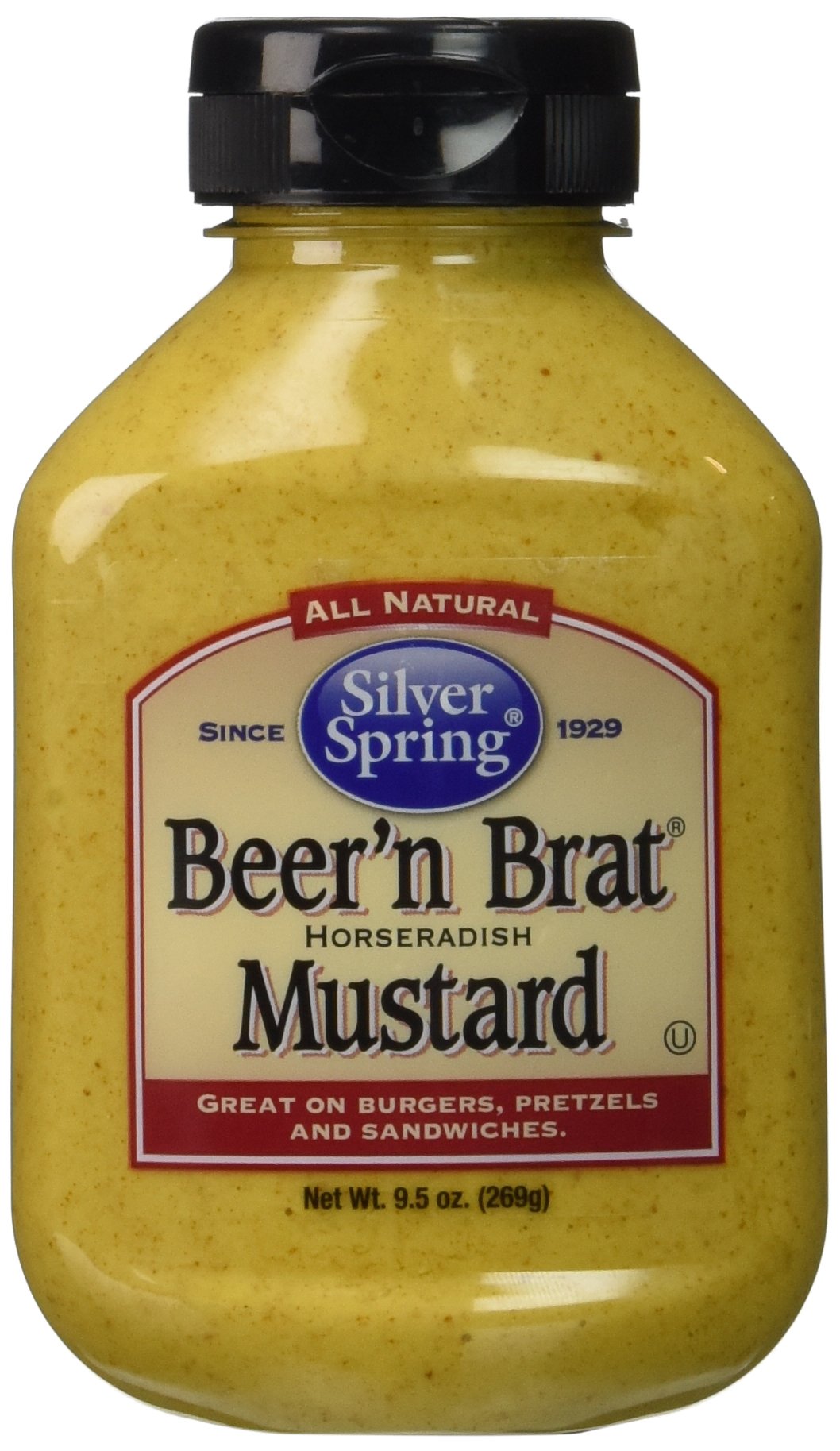 Silver Springs Mustard malt-inspired & Brat 9.5 Oz, Pack of 4