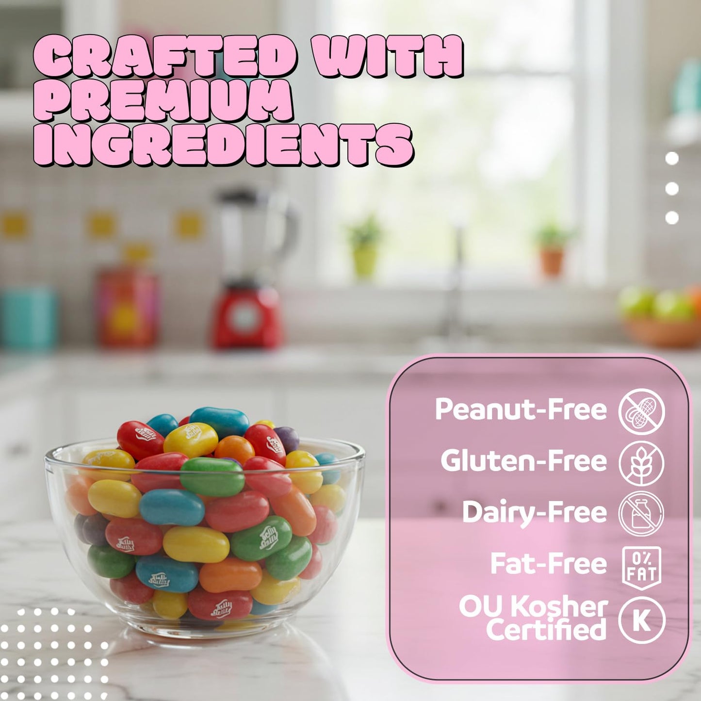 Braidz Jelly Bellies Jelly Beans, Assorted 49 Flavors, 4 lb Bulk Bag, Kosher Certified