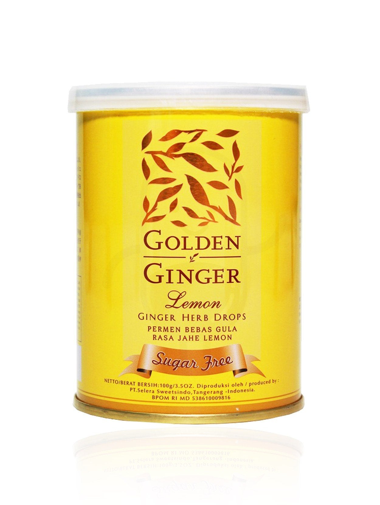 Sunny Ville Golden Ginger Herb Drops Lemon (sugar free), 100 Gram / 3.5 Oz