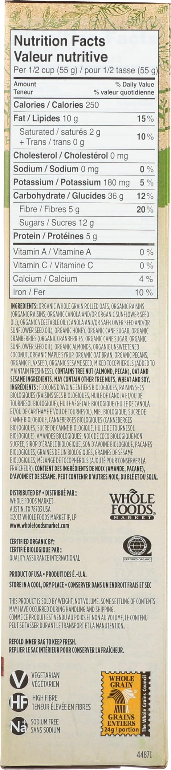 365 by Whole Foods Market, Organic Granola Fruit And Nut, 17 Ounce