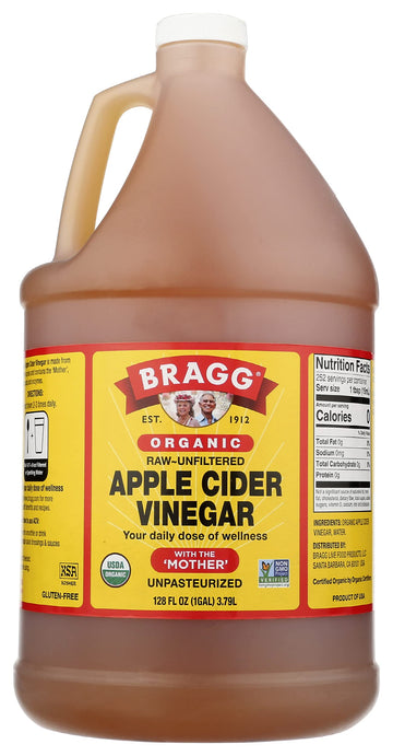 Bragg Organic Apple Cider Vinegar Raw Unfiltered 128 oz (4 Pack)