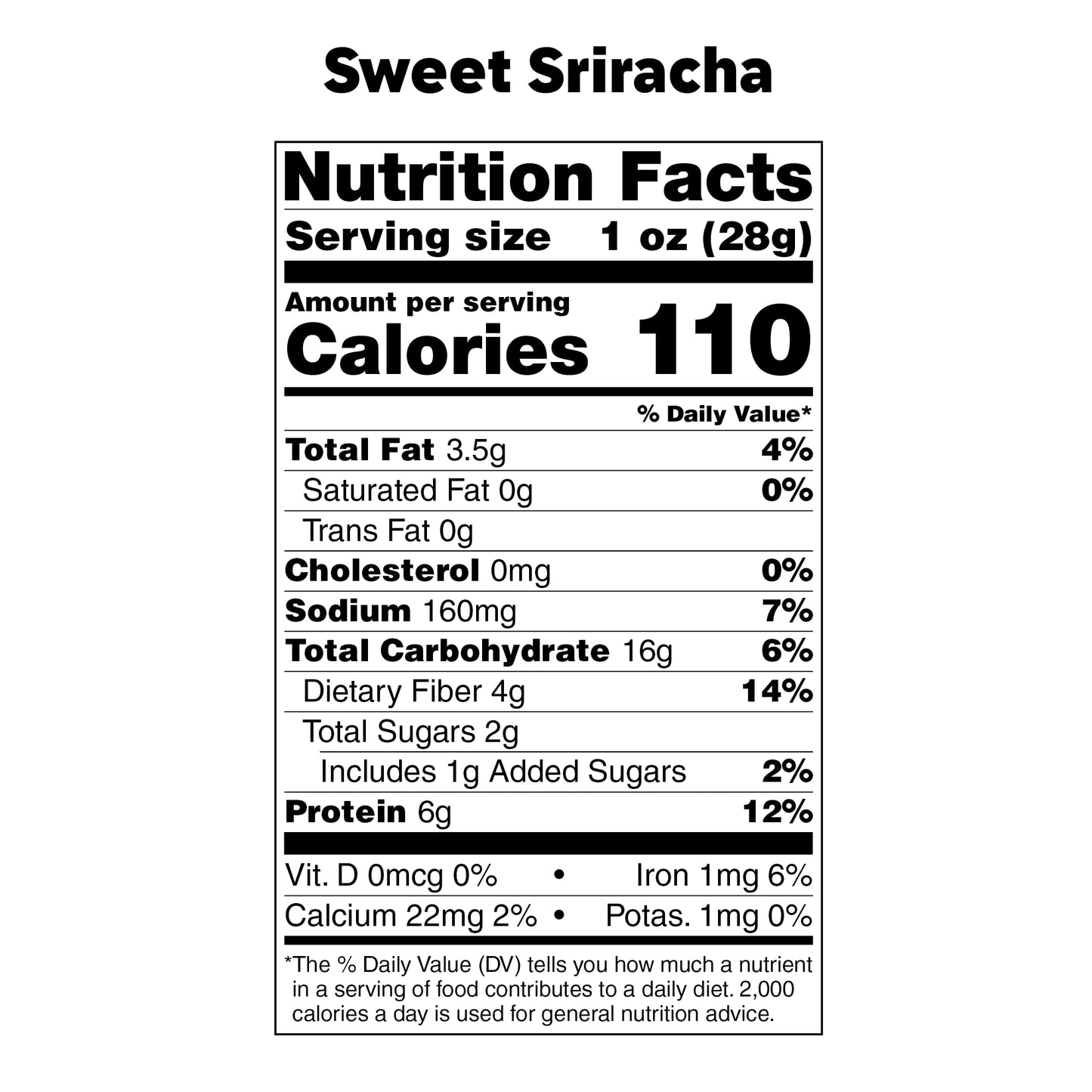 Bada Bean Bada Boom - Plant-Based Protein, Gluten Free, Vegan, Crunchy Roasted Broad (Fava) Bean Snacks, 110 Calories Per Serving, Sweet Sriracha, 4.5 Ounce (Pack Of 6)