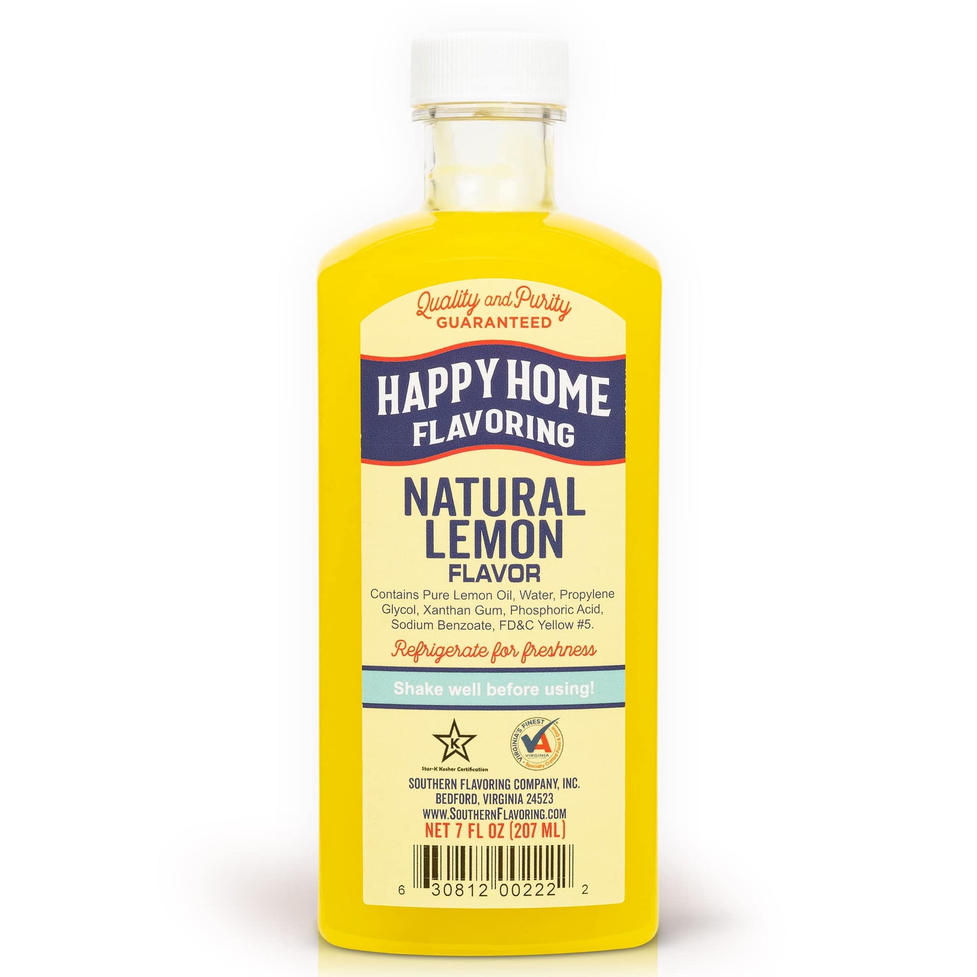Happy Home Natural Lemon Flavor, Non-Alcoholic, Certified Kosher, 7 oz.