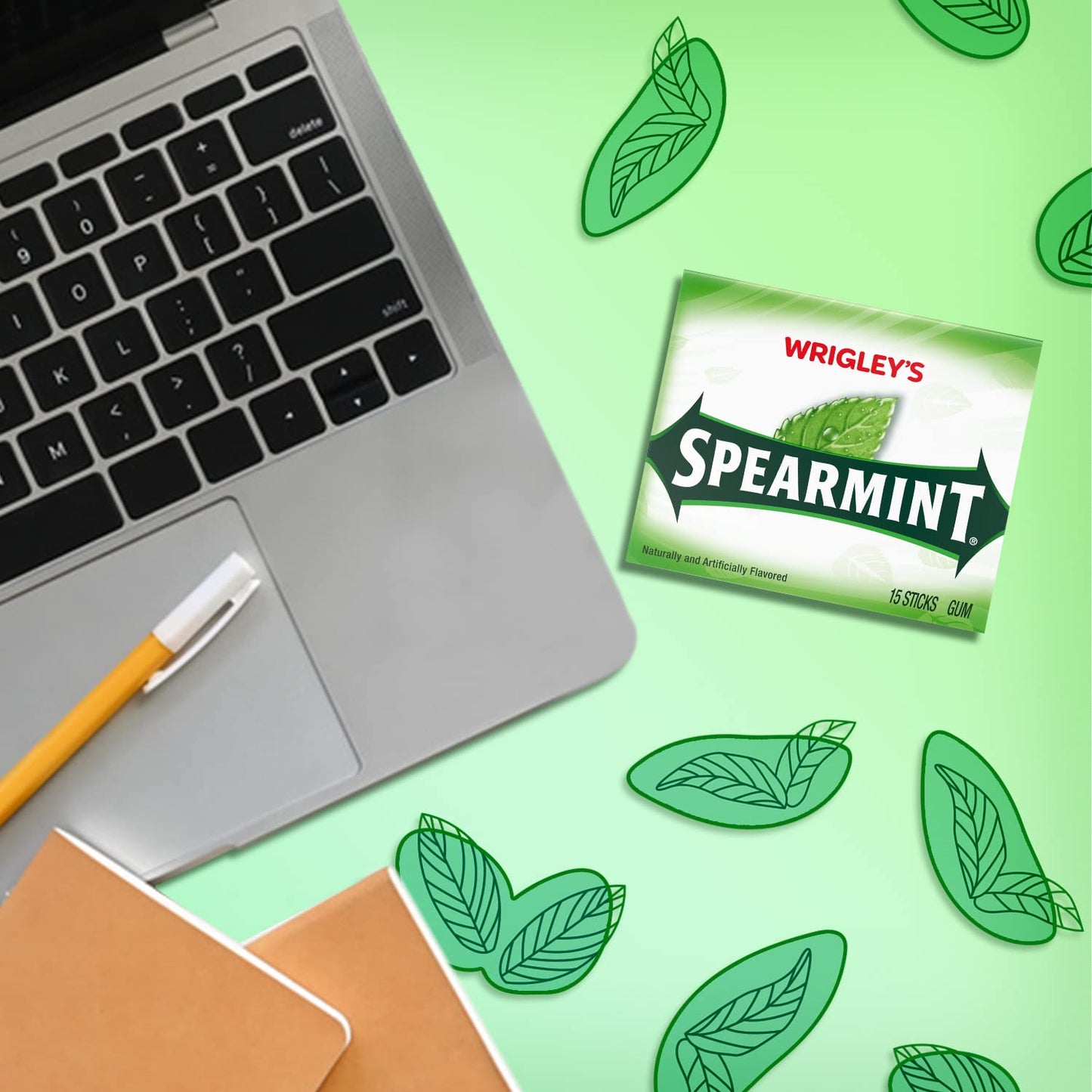 Spearmint Wrigley'S Gum (3 Pack Of 15 Stick Pack), 45 Count