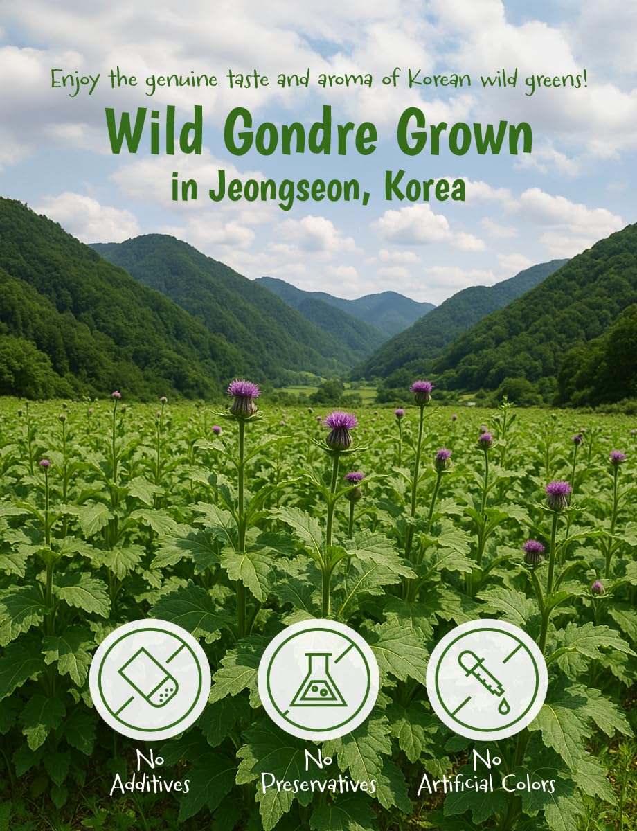 NICE WITCHS Korean Gondre Dried Wild Thistle for Bibimbap - 3.5 oz (100g) Natural Mountain Vegetable