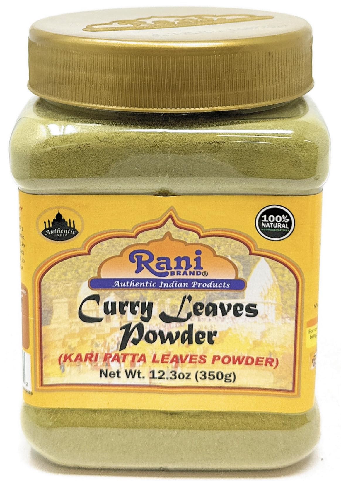 Rani Curry Leaves Powder (Kari Neem Patha) Indian Spice 12.3oz (350g) PET Jar ~ All Natural | Vegan | Gluten Friendly | NON-GMO 
