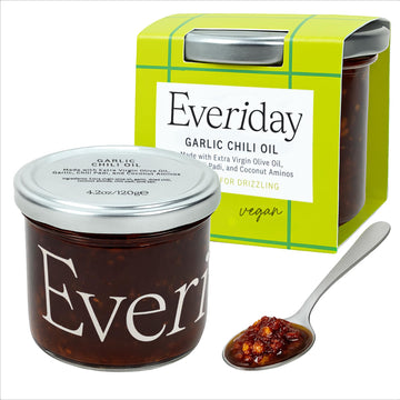 Everiday Garlic Chili Oil - Spicy Hot Sauce Alternative, All-Natural, Gluten-Free, Vegan, 4.2 oz