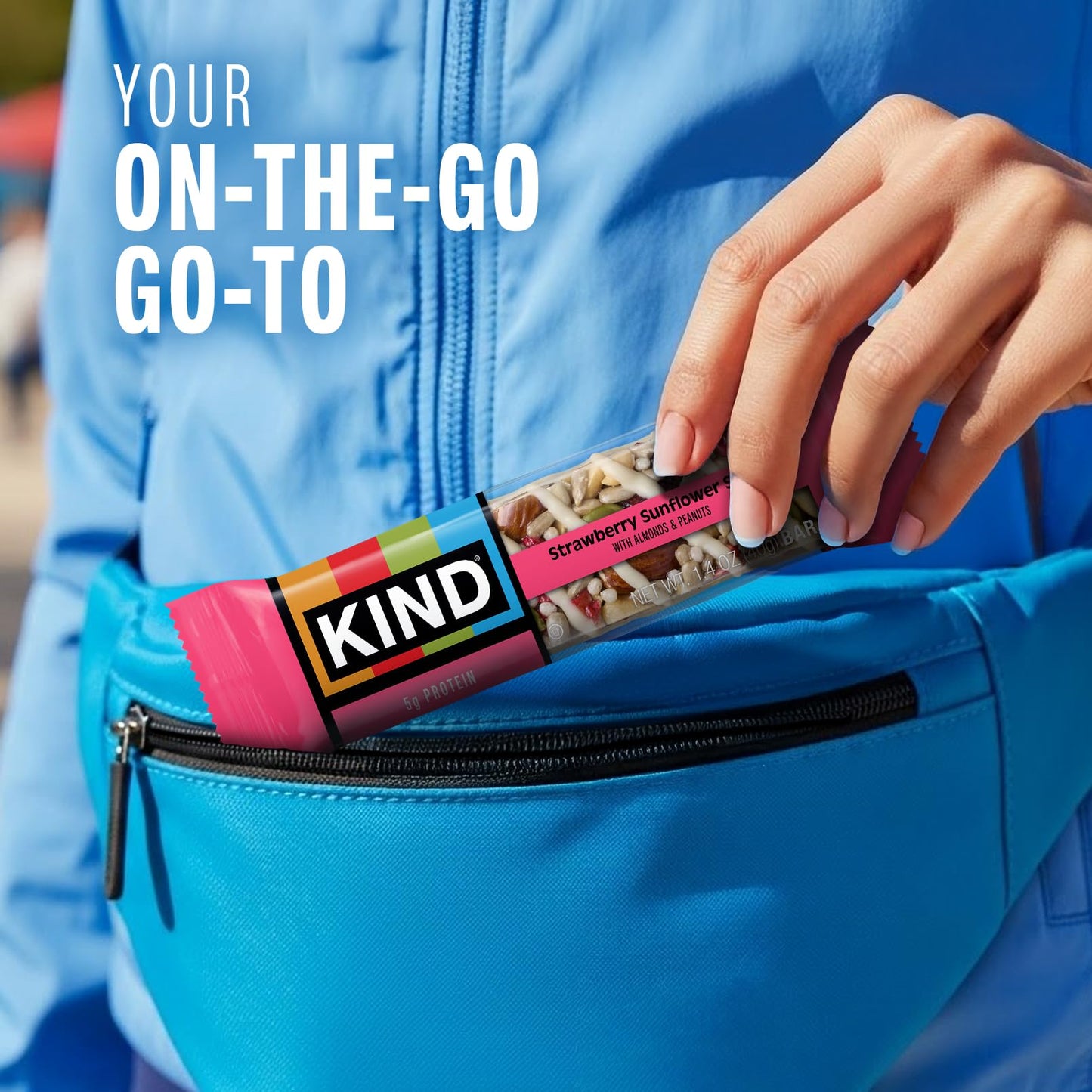 KIND Seeds Fruit & Nuts Snack Bar  Strawberry Sunflower Seed | 5g Protein  High Fiber  Gluten Free Bars  1.4 OZ  36 Count