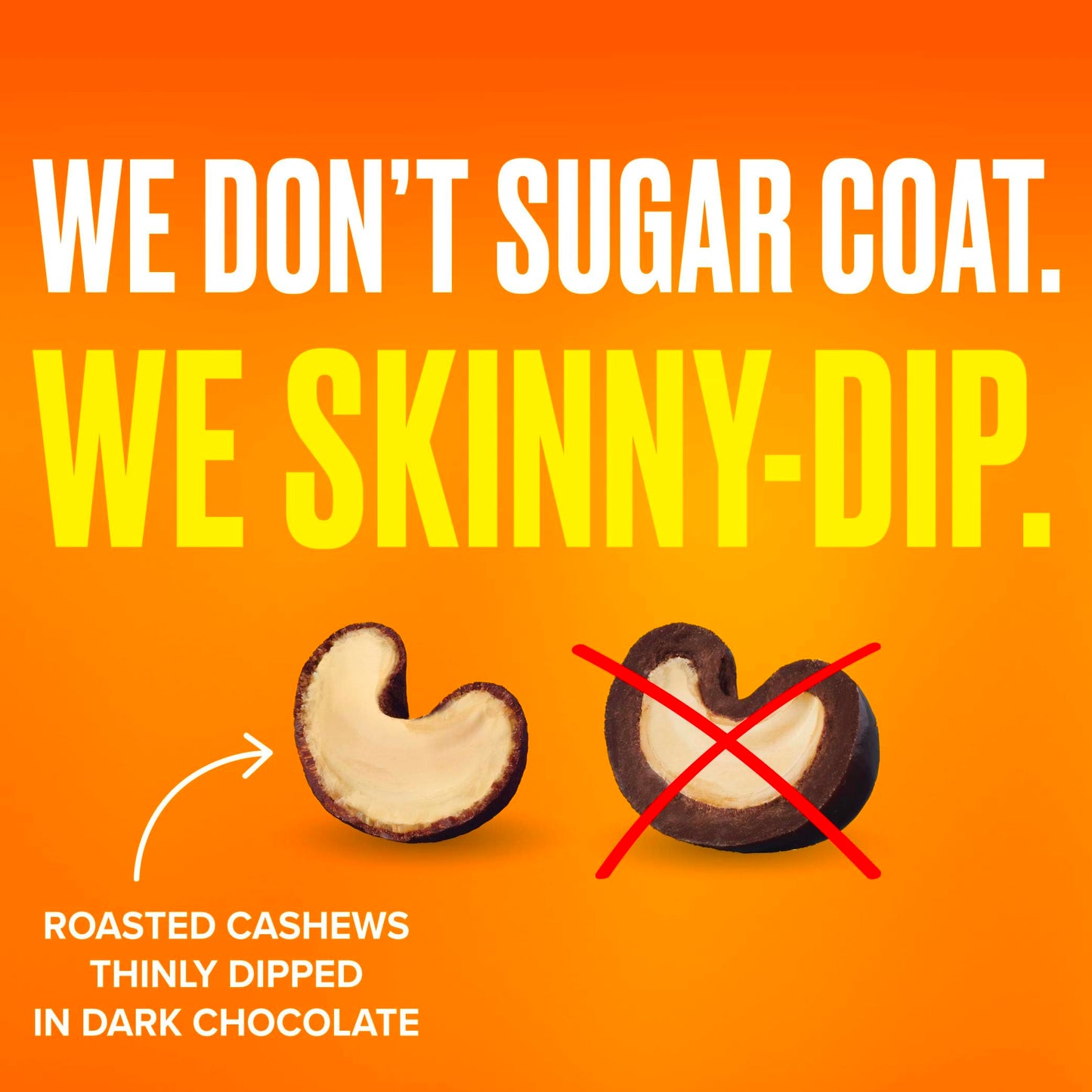SkinnyDipped Salted Caramel Cashews, Healthy Snack, Plant Protein, Gluten Free, 3.5oz Resealable Bags, Pack of 5