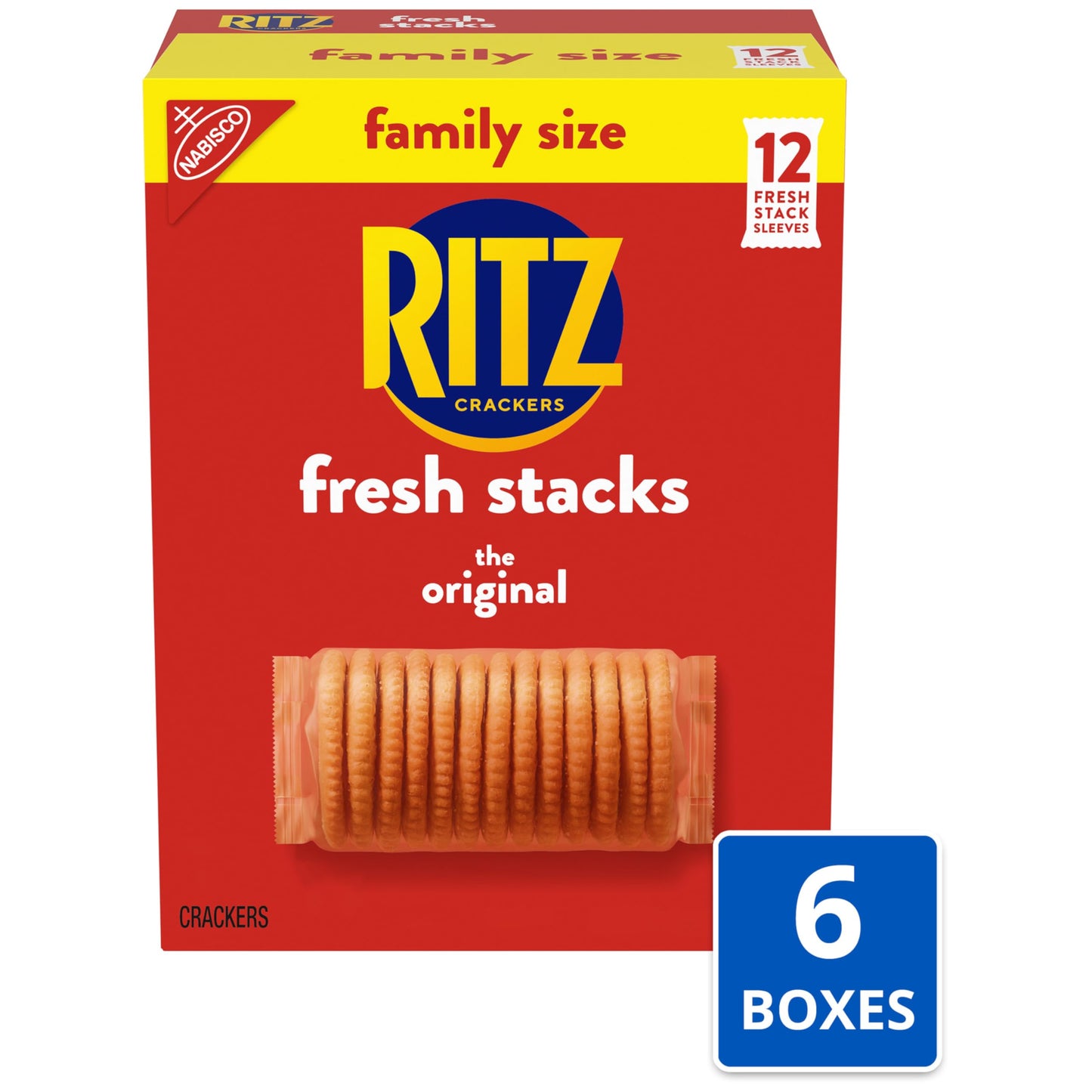 Ritz Fresh Stacks Original Crackers, Family Size, 6 - 17.8 Oz Boxes (72 Total Stacks)