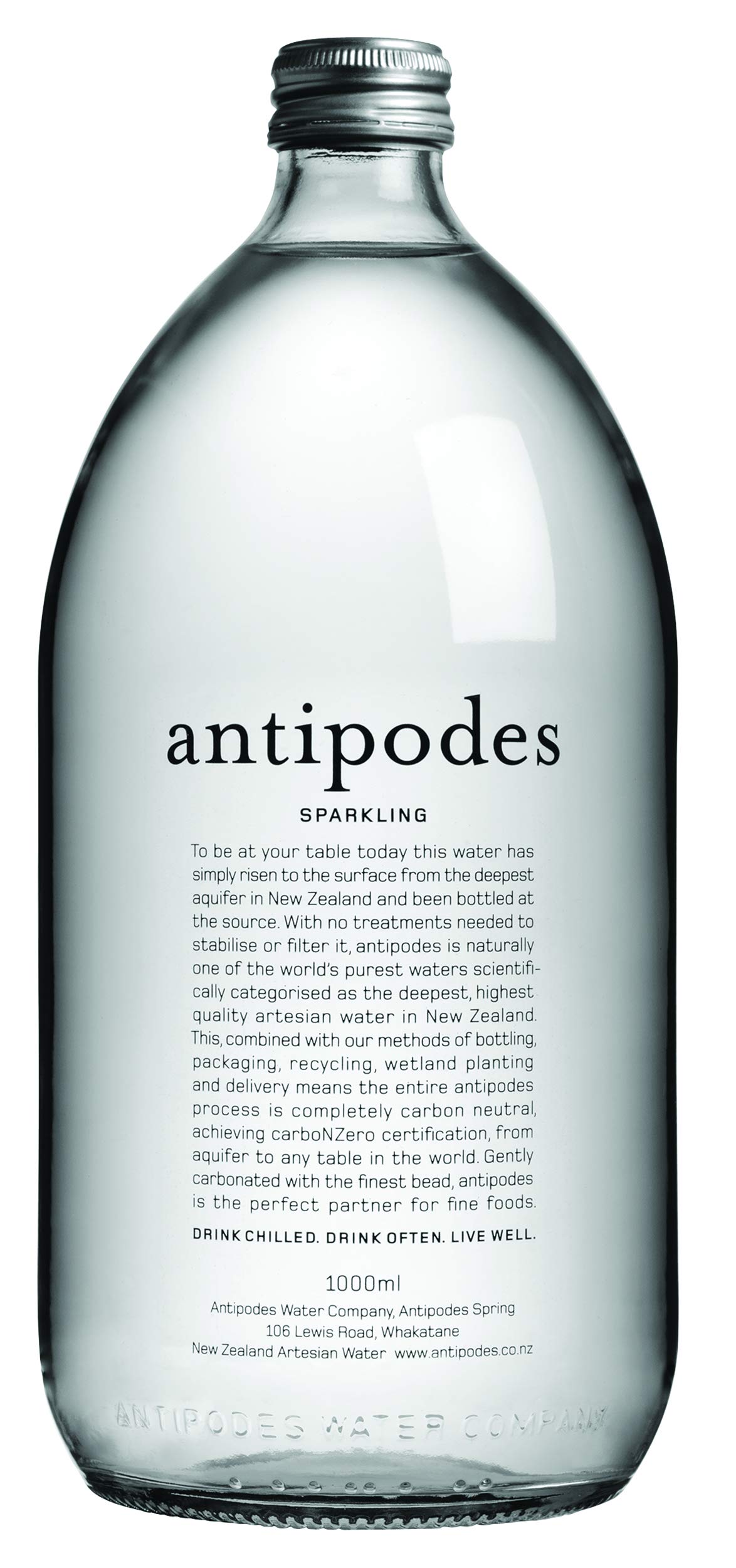 ANTIPODES Sparkling Water - 33.8 Fl Oz (Pack of 6 Glass Bottles)
