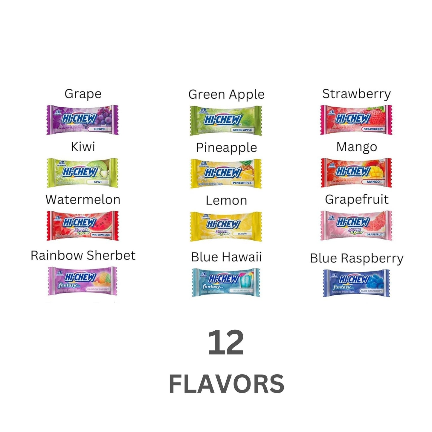 Hi-Chew Variety Mix, Pack Of 4 Bags - 17 Flavor Assort Sweet And Sour Chewy Candy, Unique Fun Soft - Immensely Juicy Fruity Candy Flavors - Individually Wrapped For Sharing