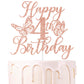Rose Gold Glitter Butterfly Happy 4th Birthday Cake Topper & Party Decorations for Girls