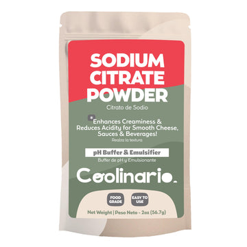 Coolinario Sodium Citrate Powder (2 Oz) pH Buffer & Emulsifier for Smooth Cheese, Sauces & Beverages | Enhances Creaminess & Red