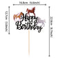 YCTHUNFISH Horse Birthday Cake Topper, Glitter Paper Decoration, Equestrian Theme, Black