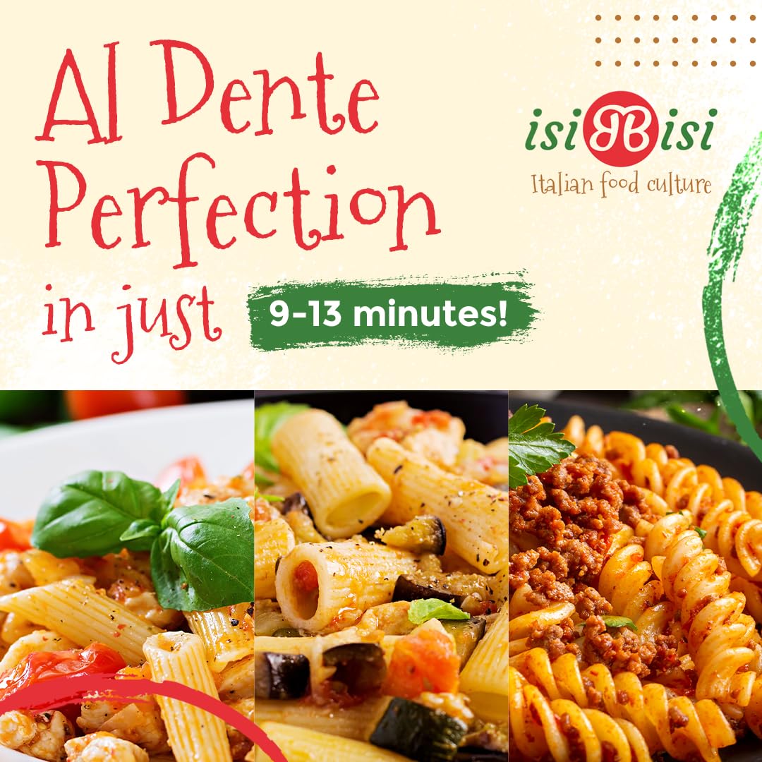 Isibisi Pasta Sampler - Penne, Rigatoni, Spirali Noodles - Authentic Italian Pasta In Bulk Made With Corn, Rice Flour - Non Gmo