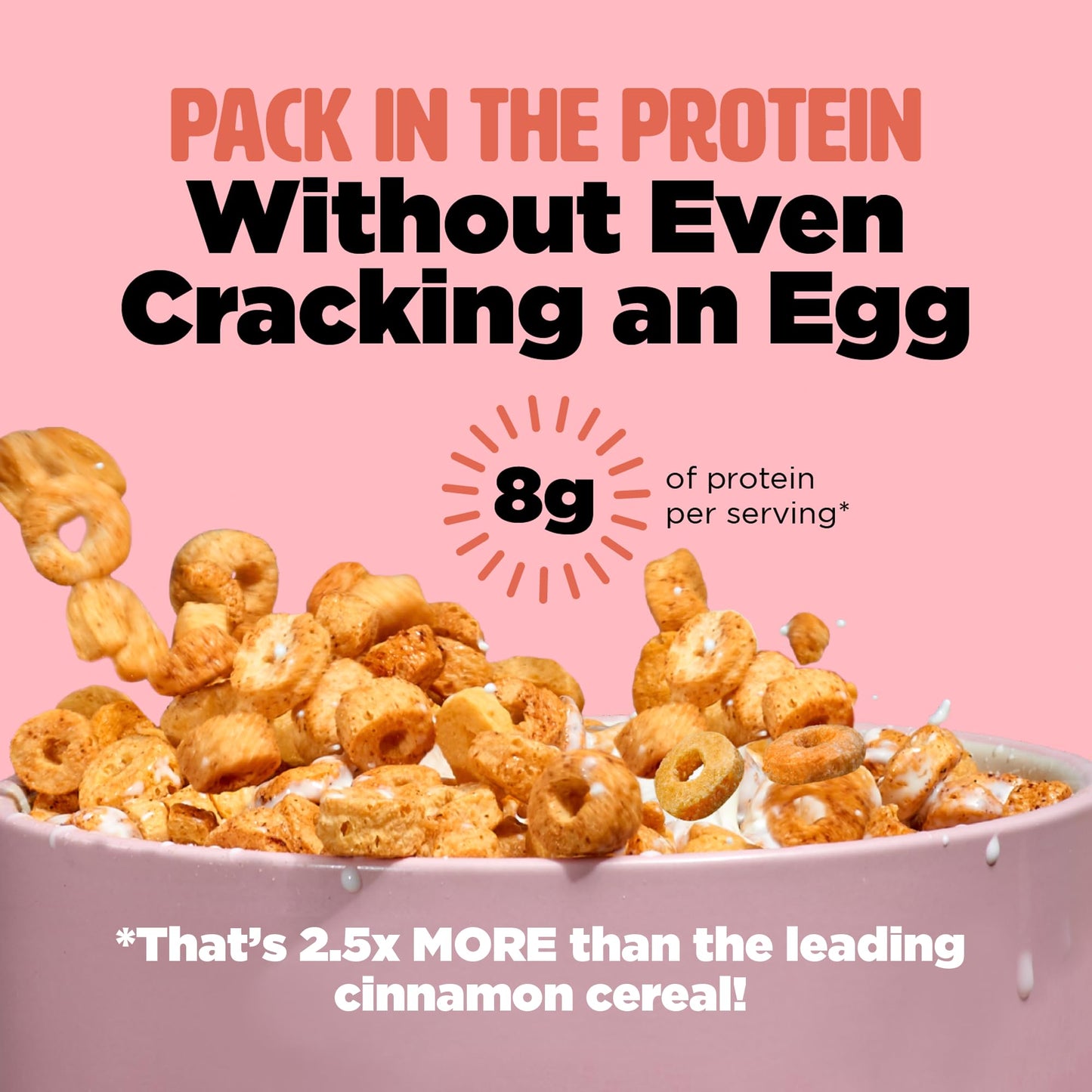 Plant-Based and Vegan Breakfast Cereal by Three Wishes - Cinnamon, 6 Pack - More Protein and Less Sugar Snack - Gluten-Free, Gra