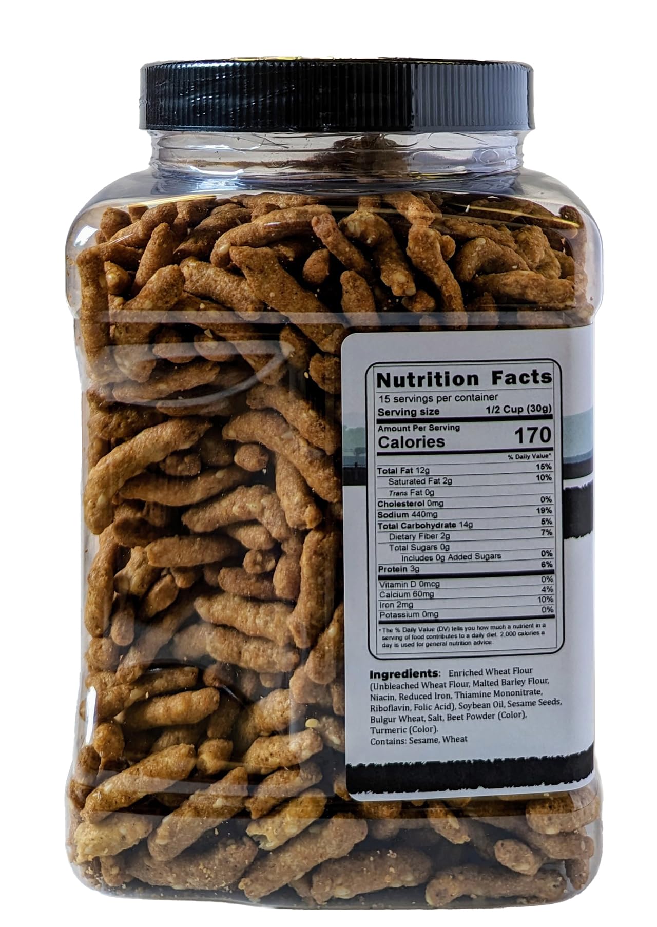 Medley Hills Farm Sesame Sticks Original Snacks - 16 Ounce Reusable Container - Delicious Midday Snack