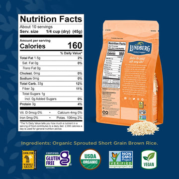 Lundberg Family Farms Sprouted Short Brown Rice, 16 Ounce (Pack of 1)