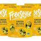 Freestyle Snacks Olive Snack Packs - Fresh Pitted Green Olives Jumbo-Sized Grown In Greece All Natural Non-Gmo Paleo Sugar-Free