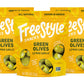 Freestyle Snacks Olive Snack Packs - Fresh Pitted Green Olives Jumbo-Sized Grown In Greece All Natural Non-Gmo Paleo Sugar-Free
