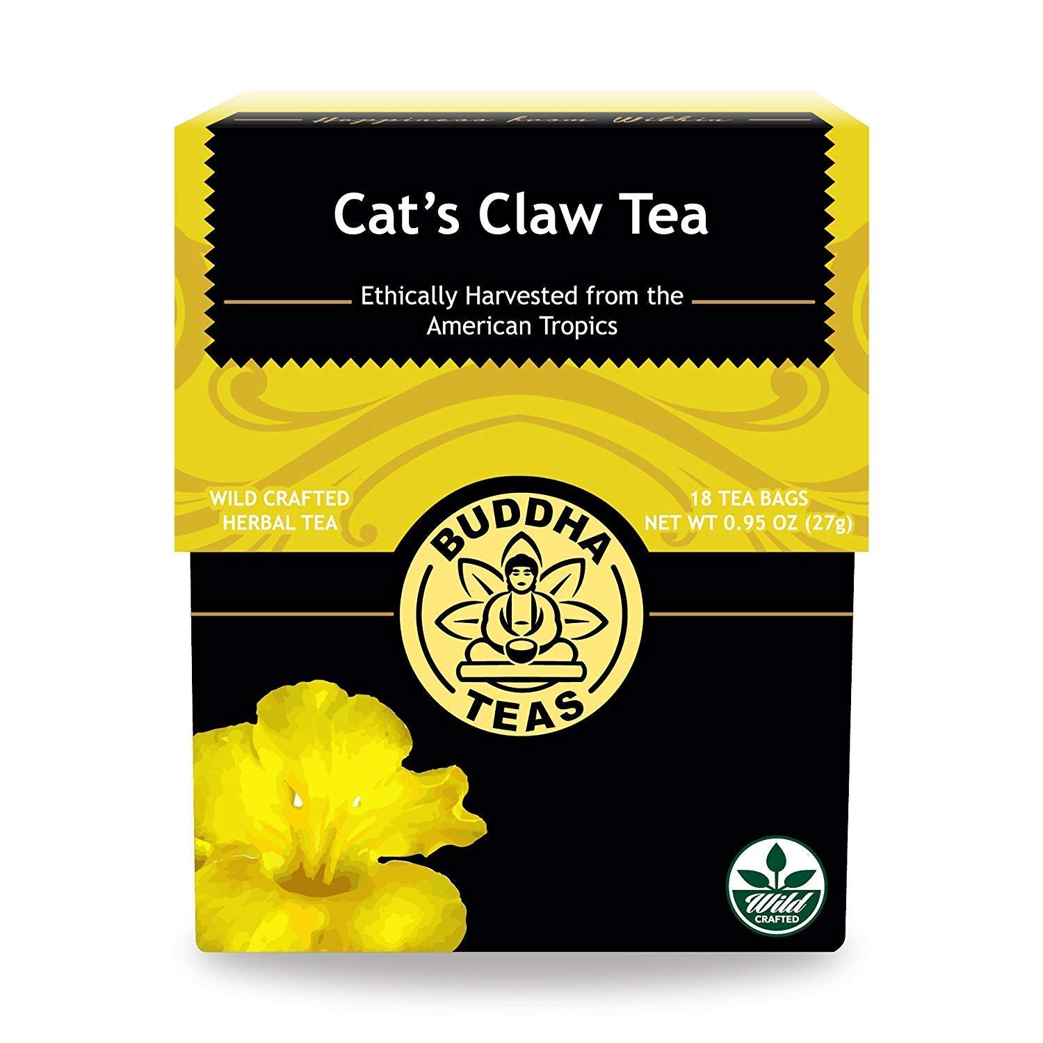 Buddha Teas Cats Claw Tea - OU Kosher, 18 Bleach-Free Tea Bags, 18 Count (Pack of 1)