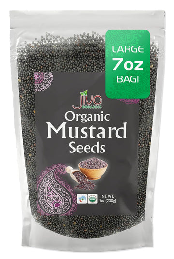 Jiva Organics Organic Black Mustard Seeds 7ounce Bag - 100% Natural & Non-GMO