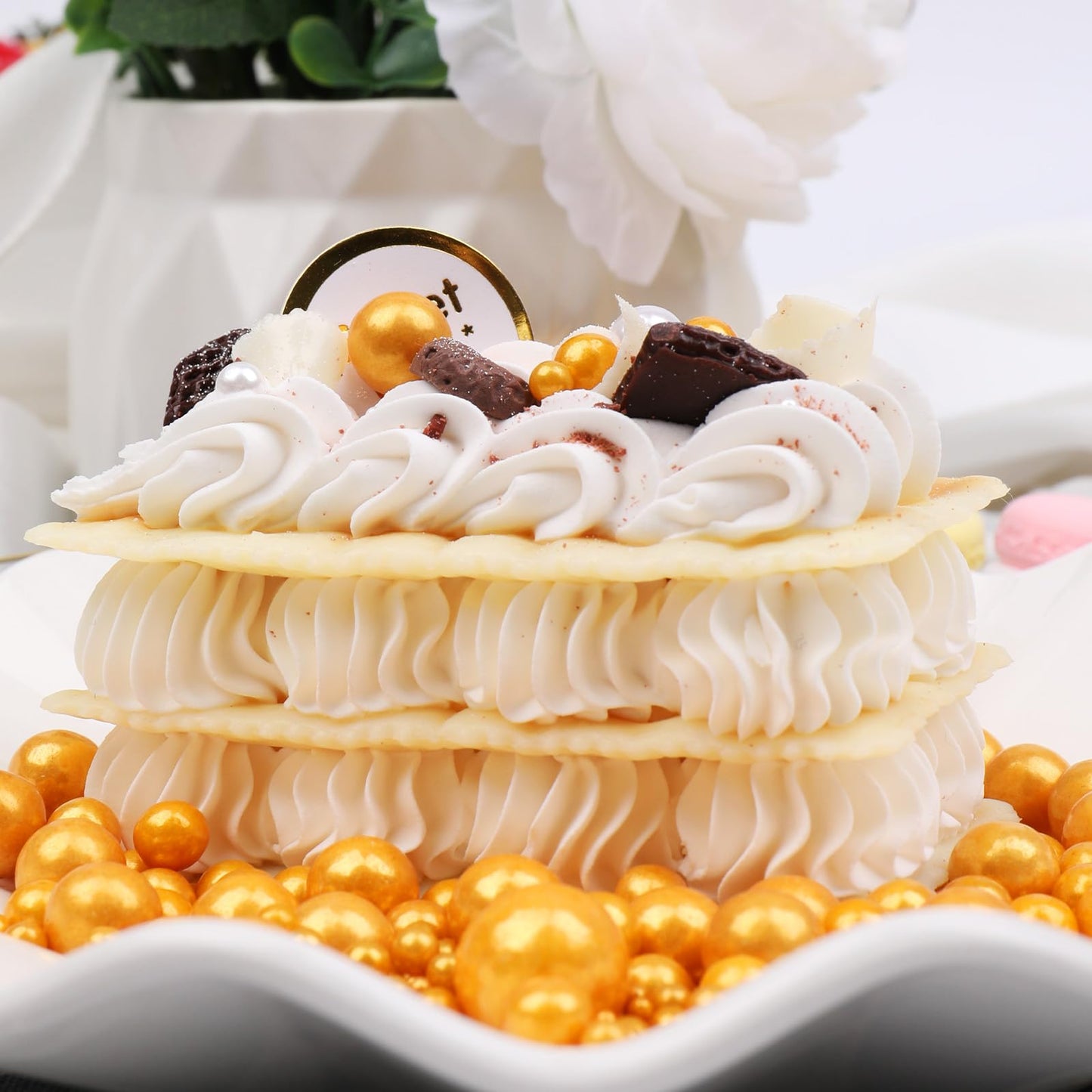 Gold Sprinkles For Cake Decorating, 120G/4.23Oz Edible Matte Gold Pearl Sprinkles Mix, Sugar Candy Pearls For Baking, Cookie Dec