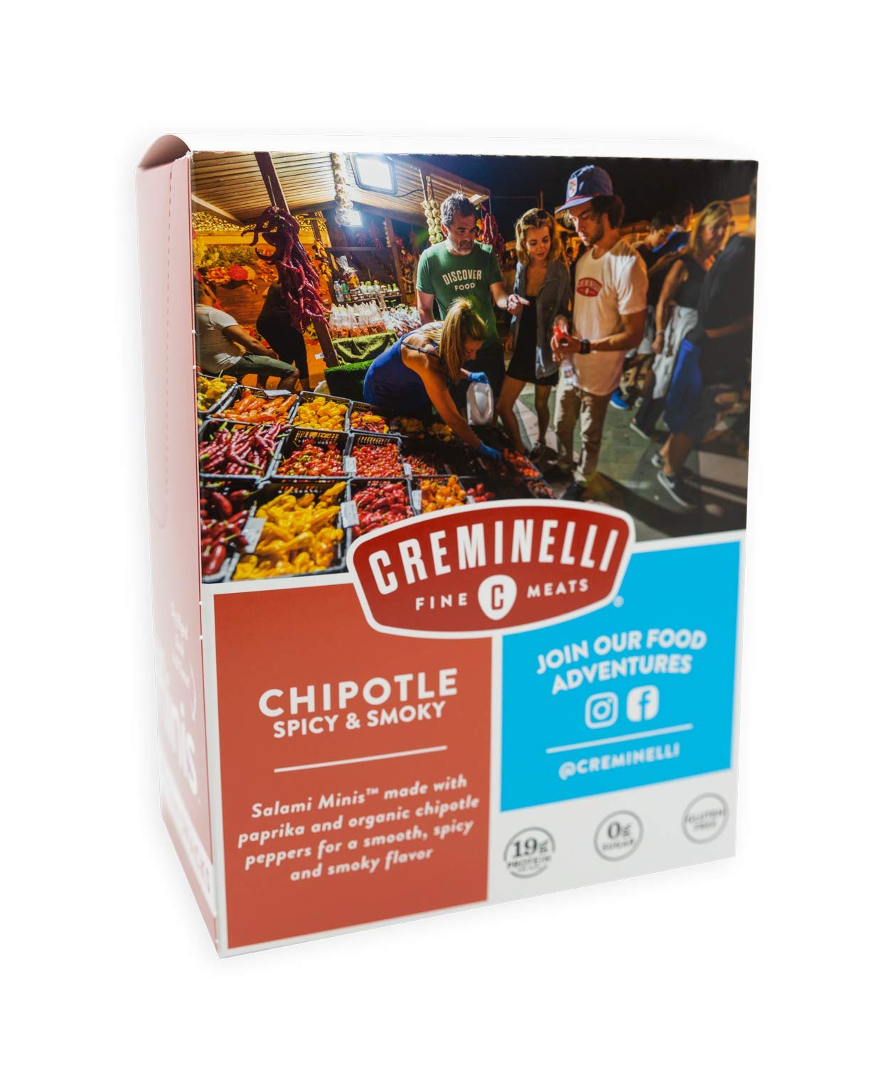 Creminelli Chipotle Salami Minis, Gluten Free, Keto Friendly, 6 Count, 2.6oz