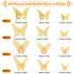 Billbotk Flower Bouquet Accessories Set, 53 Pcs Gold Crowns & Butterflies, Cake Topper for Parties, Model CCT-5