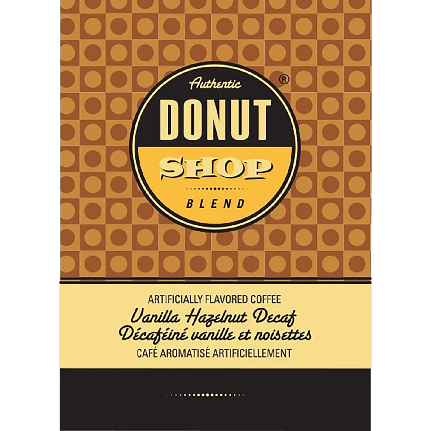 Authentic Donut Shop Decaf Vanilla Hazelnut Single Serve Cups for Keurig, 24 Count, Model SNDO2210