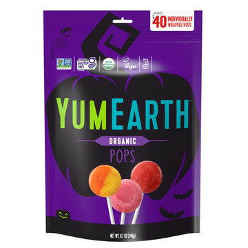 Yumearth Organic Halloween Lollipops - Allergy Friendly (Top 9 Free), No Artificial Dyes Or Flavors, Non Gmo, Gluten Free, Vegan