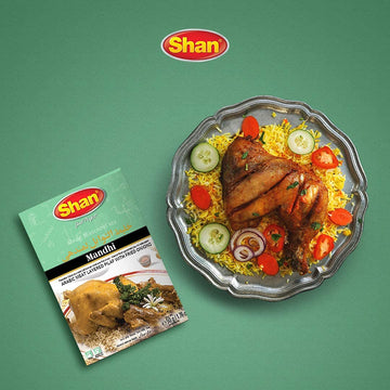 Shan Mandhi Arabic Seasoning Mix 1.76 Oz (50G) - Spice Powder For Arabic Meat Layered Pilaf With Fried Onions - Suitable For Veg