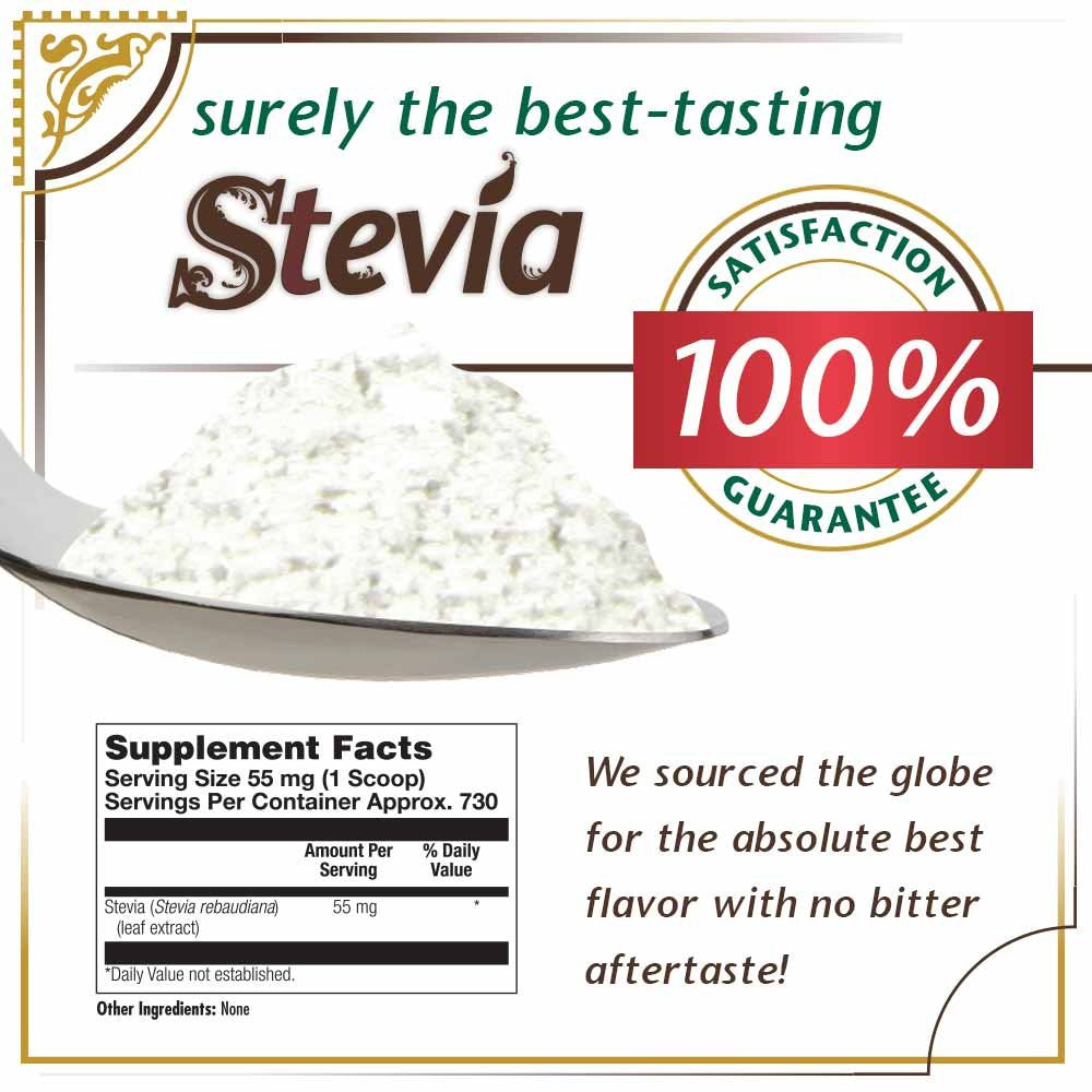 KAL Sure Stevia Extract Powder - Zero Calorie, Low Glycemic, 1.3 Oz, 730 Servings, Model 9997761