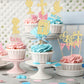 Gyufise Cupcake Toppers, 24Pcs Gold Glitter Cross and Dove, 1.3x4.9, Paper, Christian Baptism Baby Shower Birthday Party Decorations