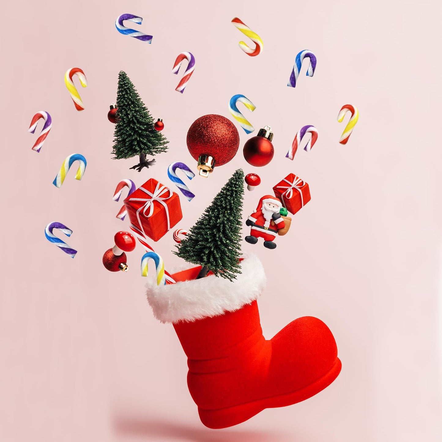 Fruidles Mini Christmas Candy Canes, Multicolored Fruity Flavor, Individually Wrapped, 50-Pack, 2 Inch, Net WT 4.42oz (125g)