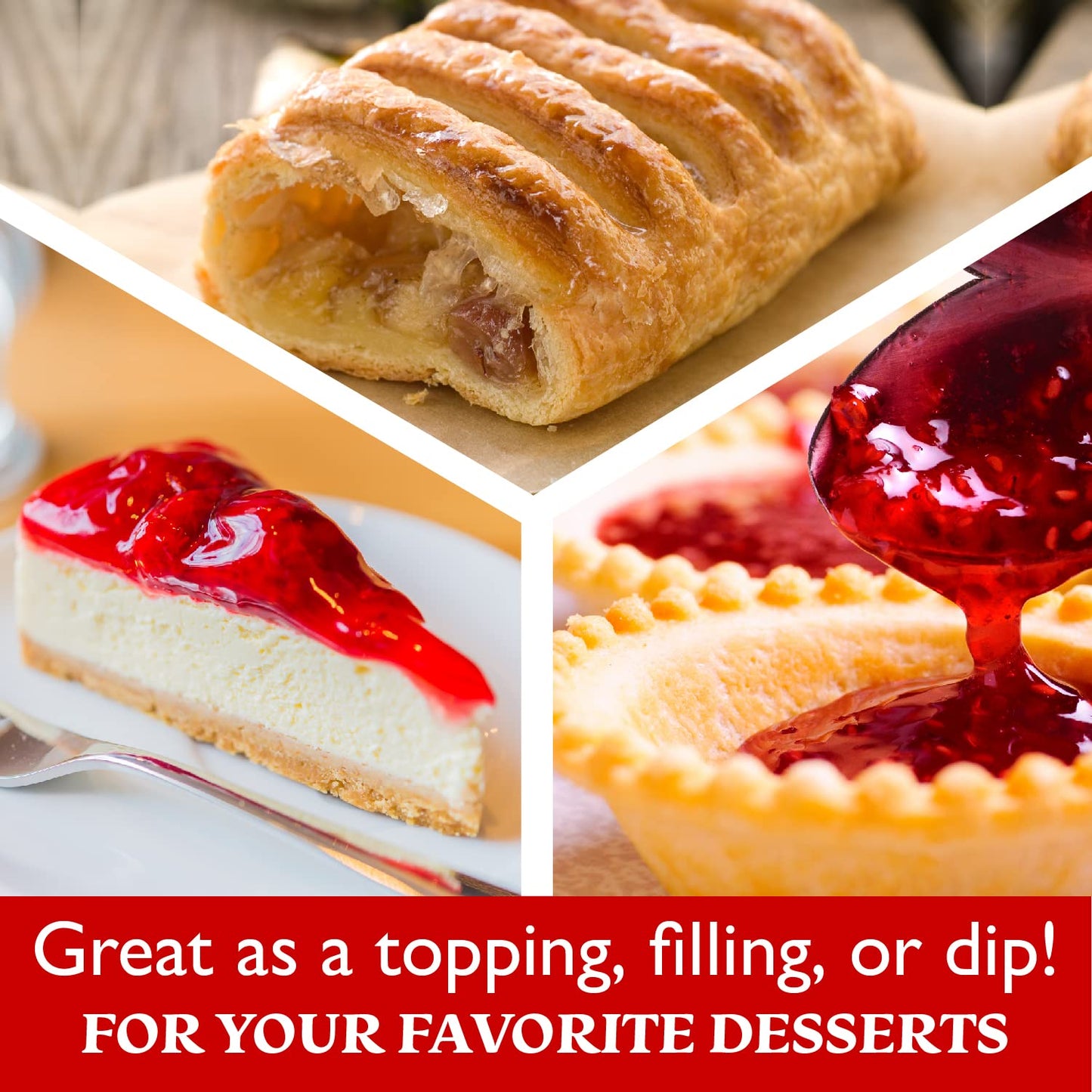 Cornaby'S Strawberry Fruit Bakery Filling And Glaze, For Pies, Cakes, Pastries, Ice Cream And Dessert Topping, Pancake Or Waffle