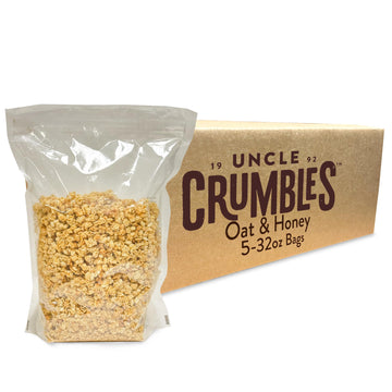 Uncle Crumbles 10lb Bulk Granola Bulk Bags  Oat & Honey - Gluten Free  Kosher  Non-GMO - Oat Cereal for Restaurants  Food Service  and Events - (5) 2lb Bags