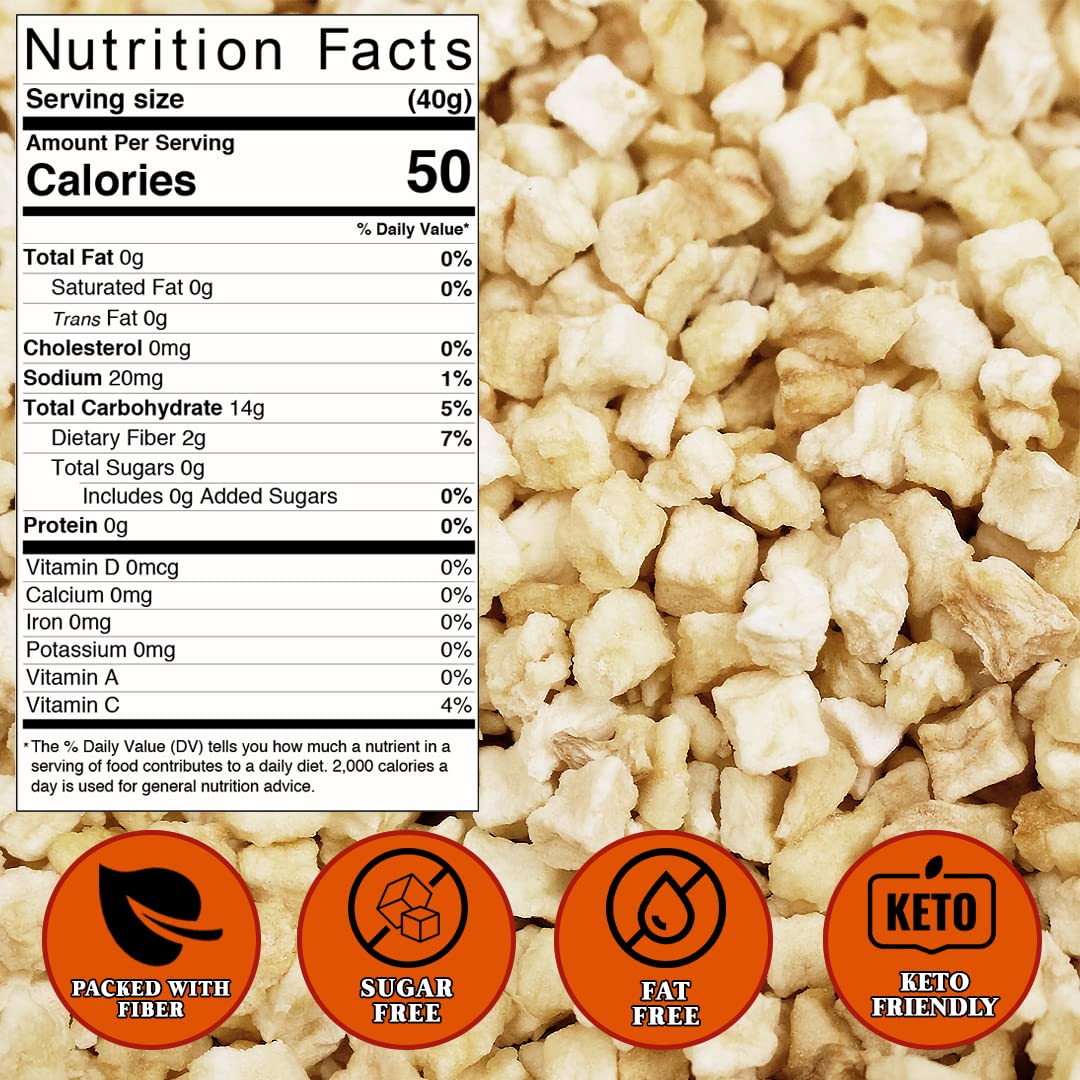 Presto Sales Dried Apple Cubes, 16 Oz | All Natural Dried Fruit Snack | Vegan, Non-Gmo, Dehydrated Fruit | Low-Fat, Low-Cholesterol Or Low-Sodium Diet | Packed Fresh In Resealable 1 Lb Pouch Bag