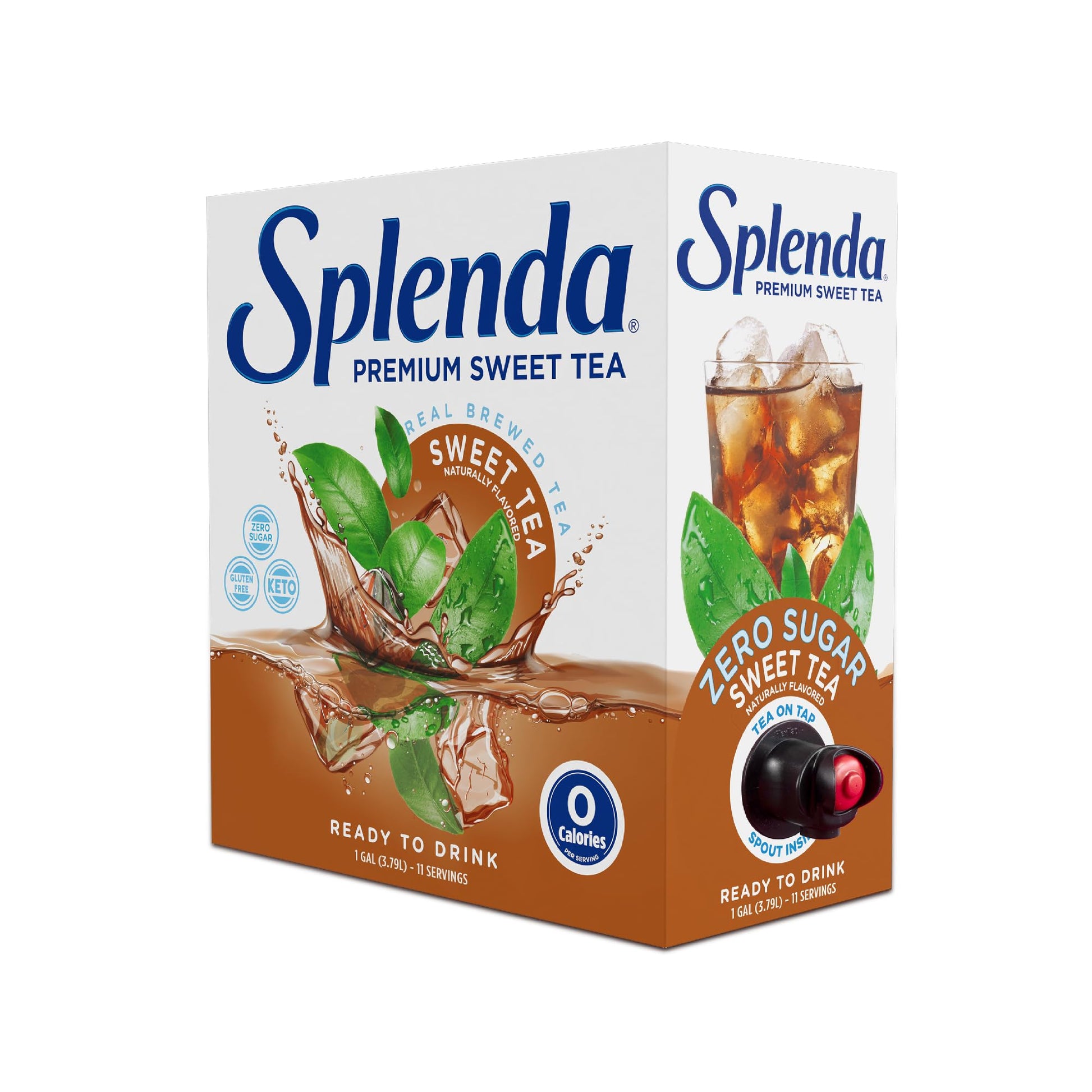 Splenda Premium Sweet Tea On Tap, 1 Gallon Bag In Box Ready To Drink Liquid, Sweet Tea, 128 Fl Oz