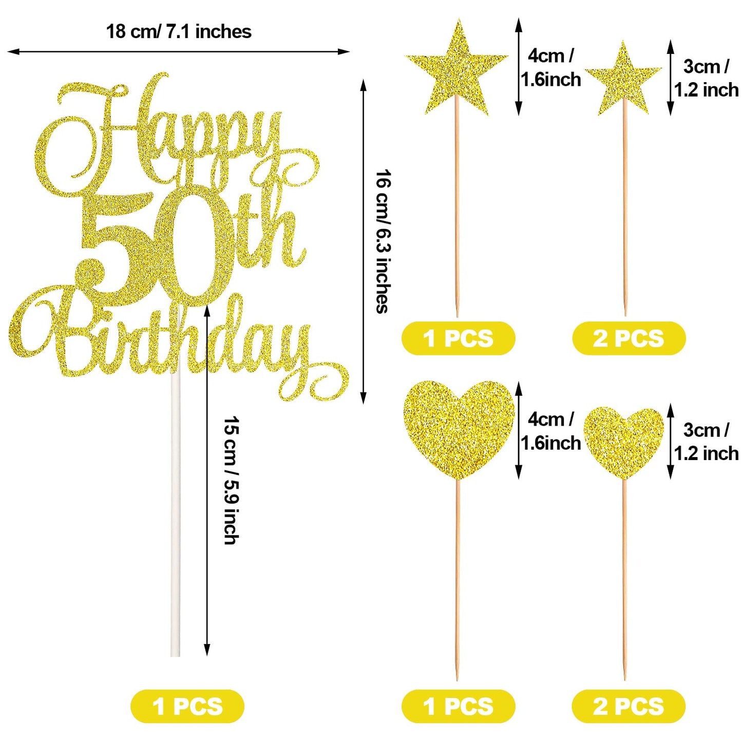 50Th Birthday Cake Decorations Set Include 50Th Birthday Candles Numeral 50 Cake Candles And Happy 50Th Birthday Cake Toppers Wi