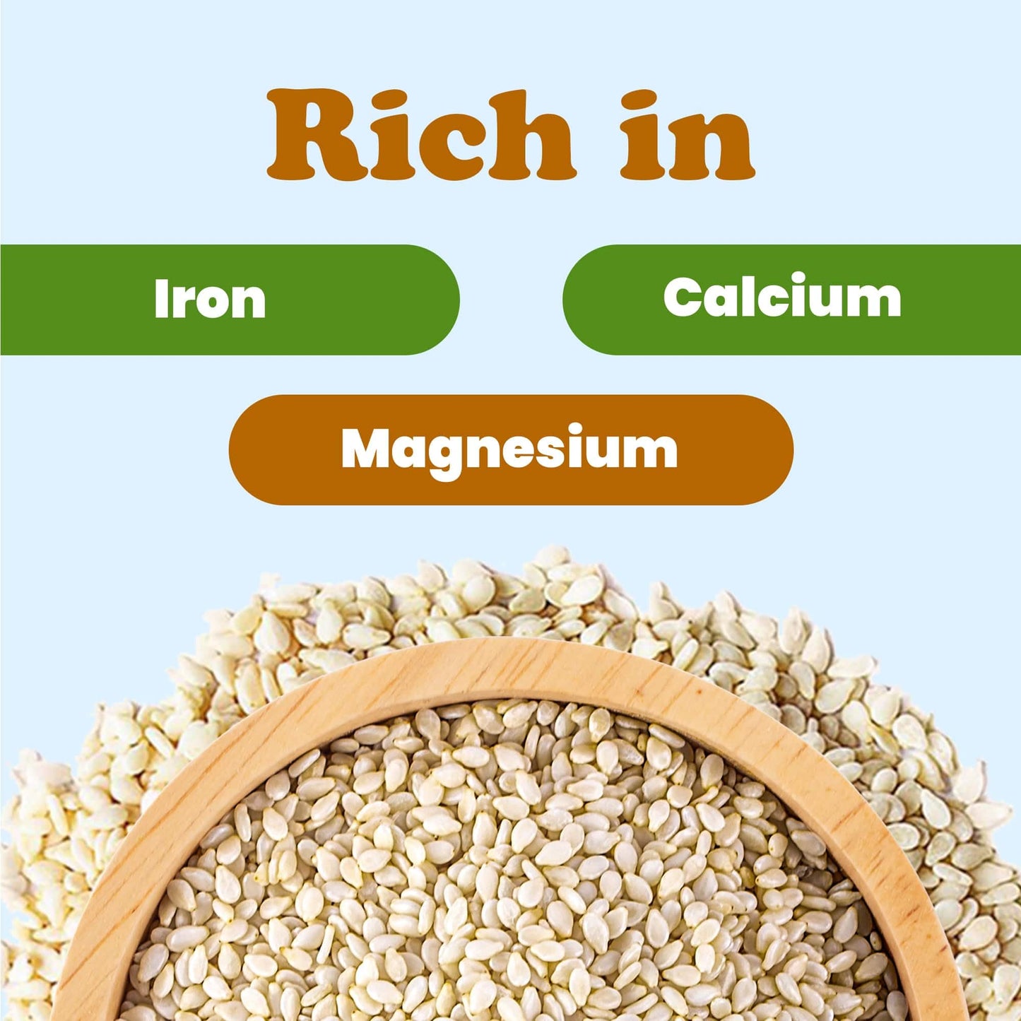Food to Live Organic Hulled Sesame Seeds, 1 Pound - Whole Raw White Sesame Seeds, Non-GMO, Kosher, Vegan, Unroasted, Bulk. High